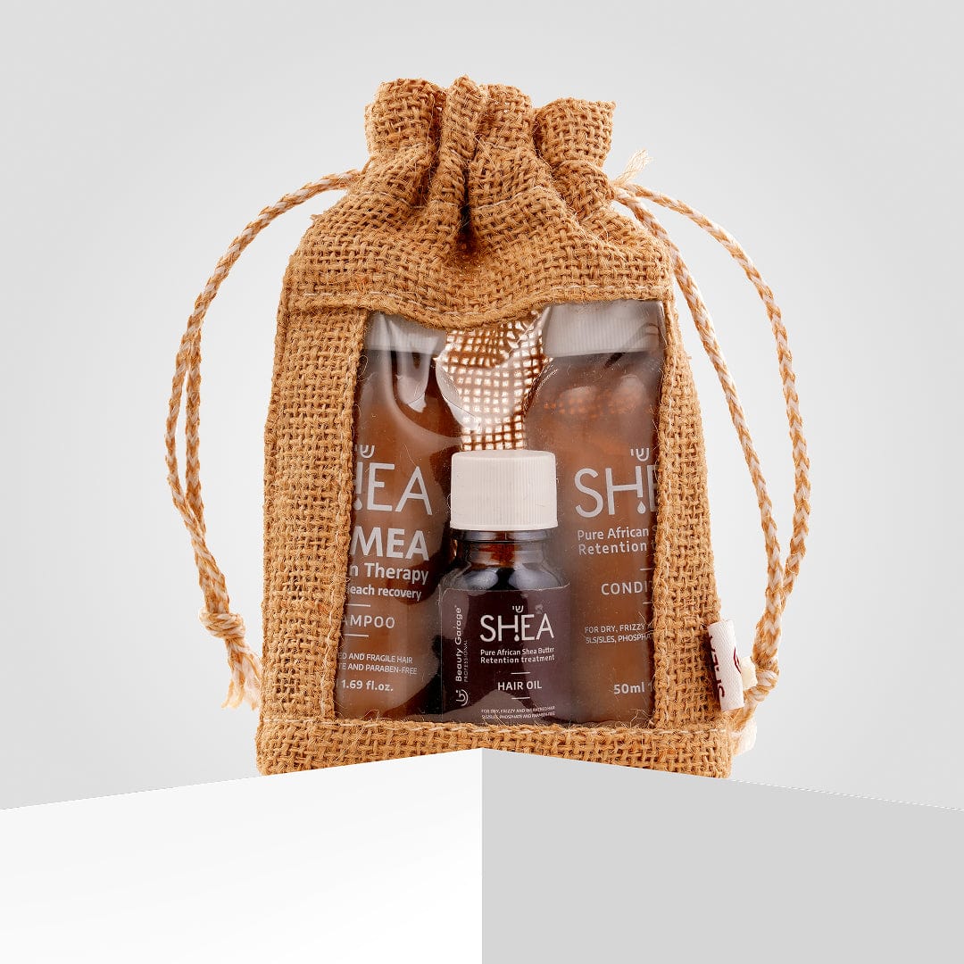 Beauty Garage Shea Retention Mini Travel Kit – Haircare essentials for smooth, nourished hair and travel-friendly use.