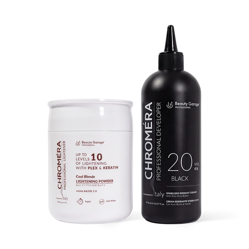 Chroméra Cool Blonde Lightening Powder + Black Developer 20 VOL Combo