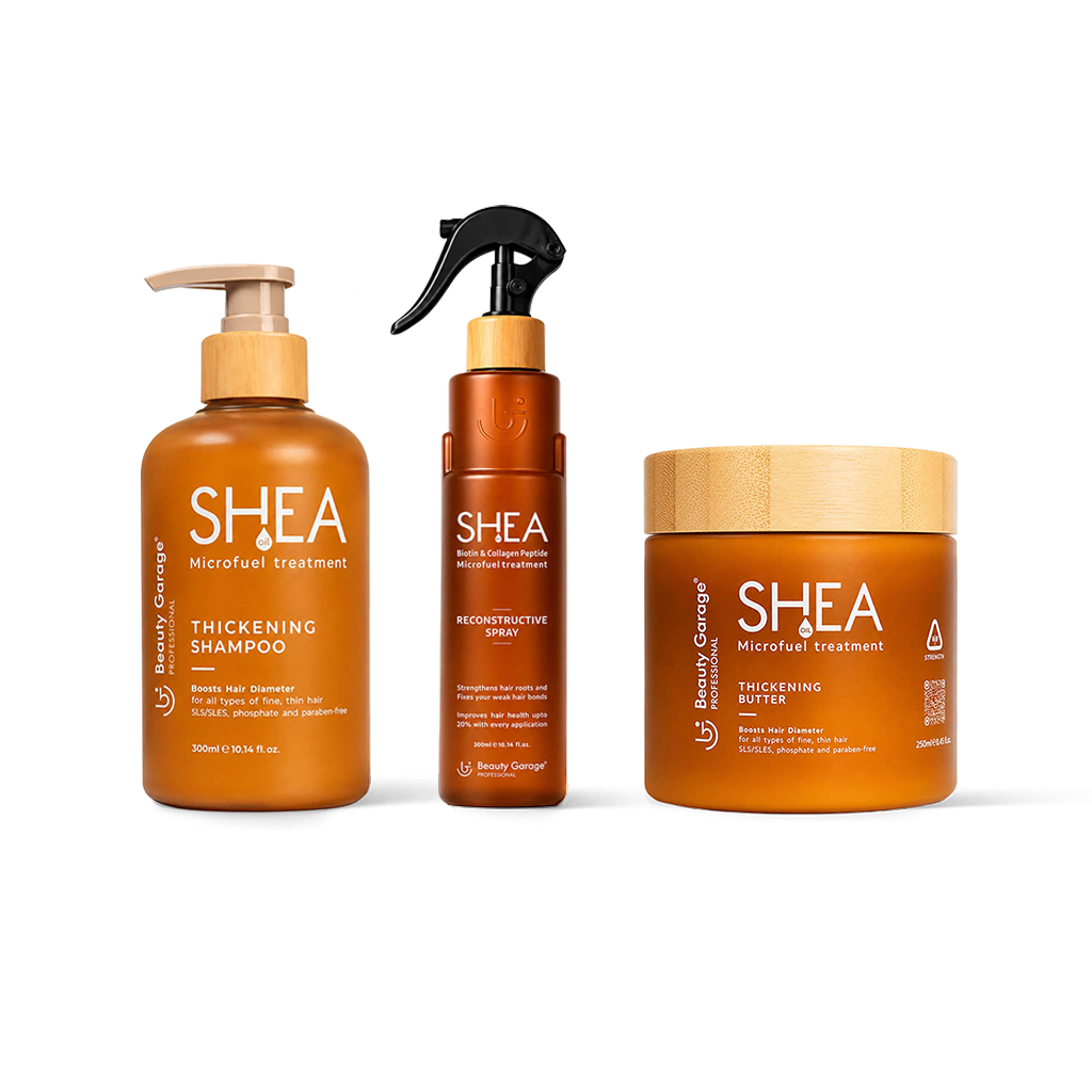 Shea Microfuel 3-Step Hair Reconstruction Kit – Shampoo, Spray & Hair Mask