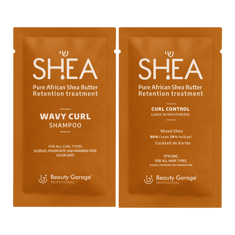 Shea Wavy Curl Shampoo + Shea Retention Curl Leave-In Moisturizer 80% Cream & 20% Hold Gel Trial Pack