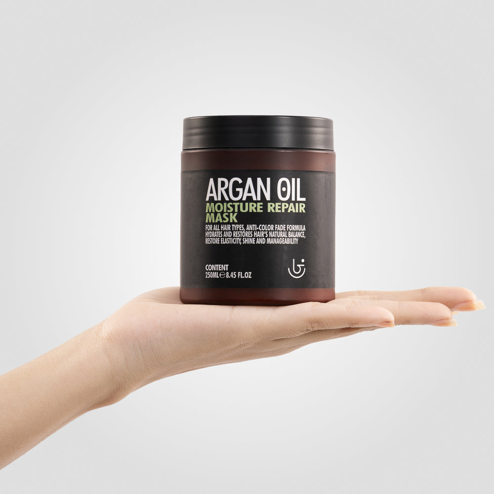 Argan Oil Moisture Repair Hair Mask – Deeply nourishing formula with argan oil to restore moisture, and smooth damaged hair.