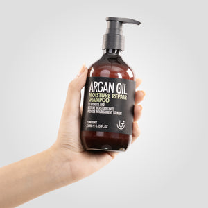 Argan Oil Moisture Repair Shampoo – Restorative formula with argan oil for hydration, strength, and smooth, healthy hair.