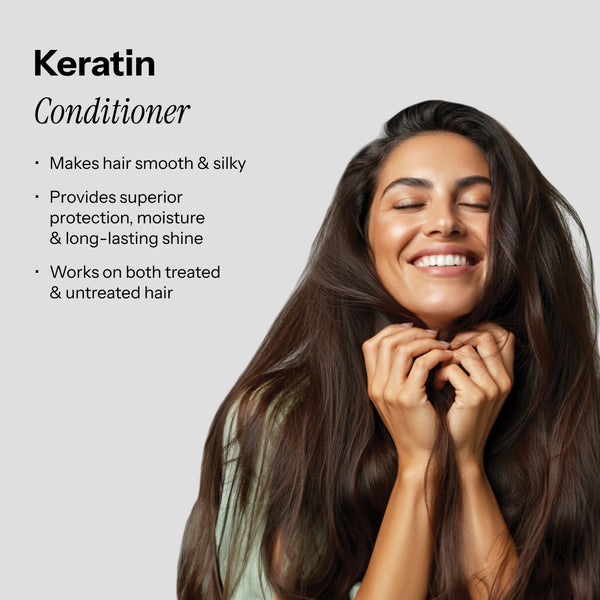 Benefits: Keratin Smooth Daily Conditioner: smooth and silky hair, protection, moisture, shine, suitable for all hair types.