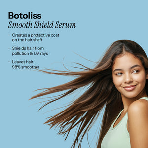 Botoliss Smooth Shield Hair Serum leaves hair 98% smoother.