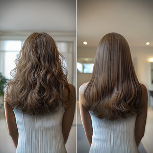 Botoplexx K9 frizz dismiss conditioner highlighting the impressive before and after transformation.