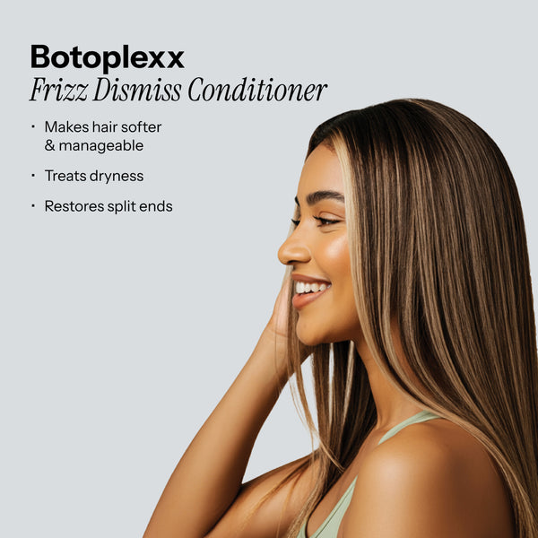 Botoplexx K9 Frizz Dismiss Conditioner works wonders, leaving hair softer, treating dryness, and restoring split ends.