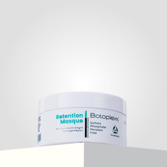 Botoplexx Retention Masque for hair exhibits its sulfate, phosphate, and paraben-free formulation against a plain background.