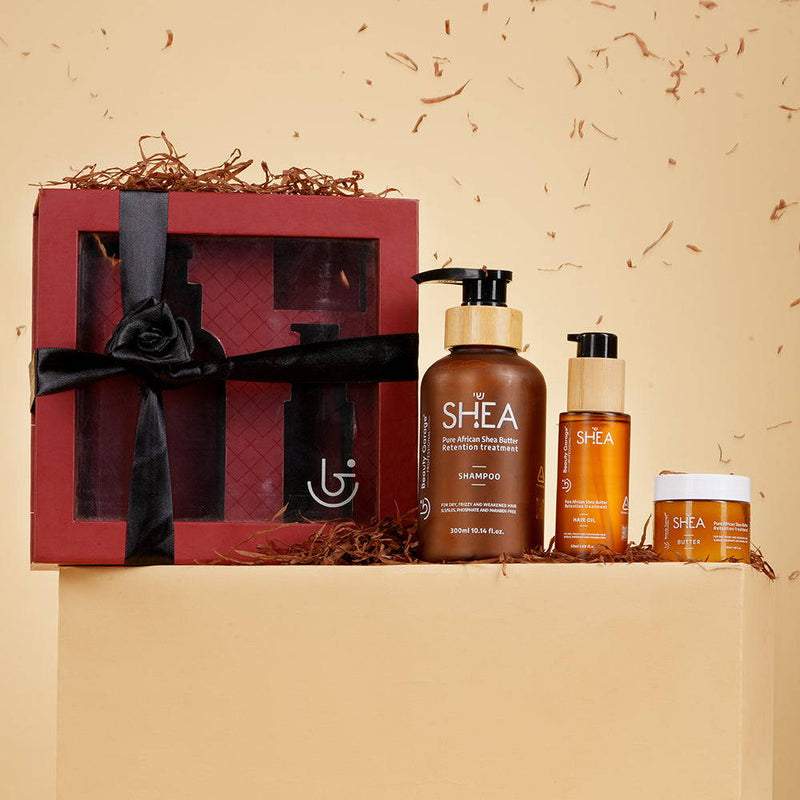 Shea Retention Gift Pack Of 3 - Shampoo + Hair Oil + Hair Butter Mask