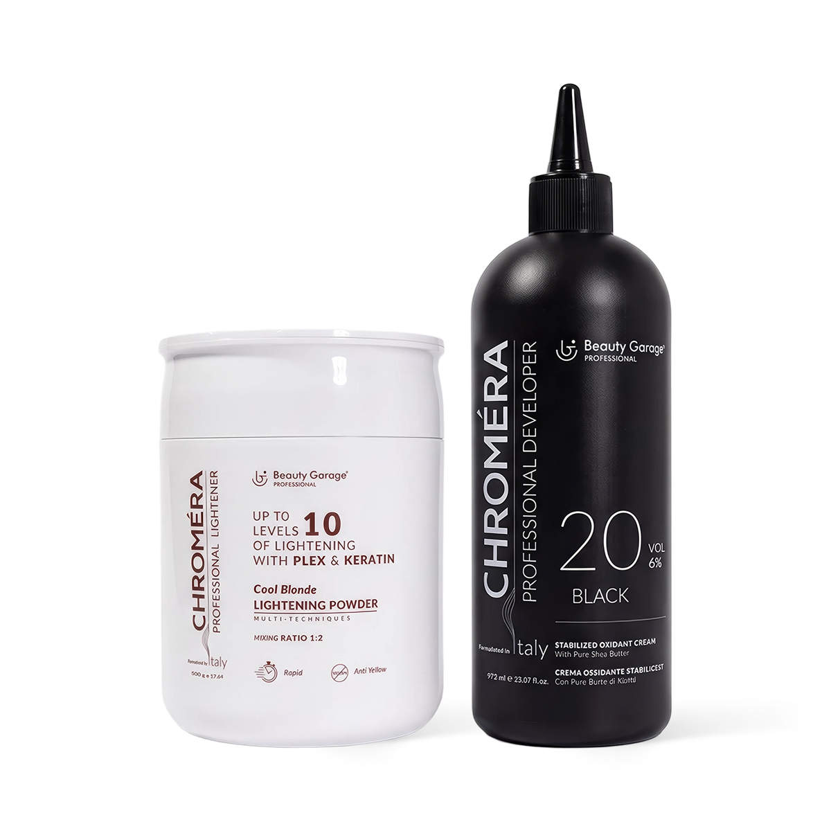 Chroméra Cool Blonde Lightening Powder + Black Developer 20 VOL Combo