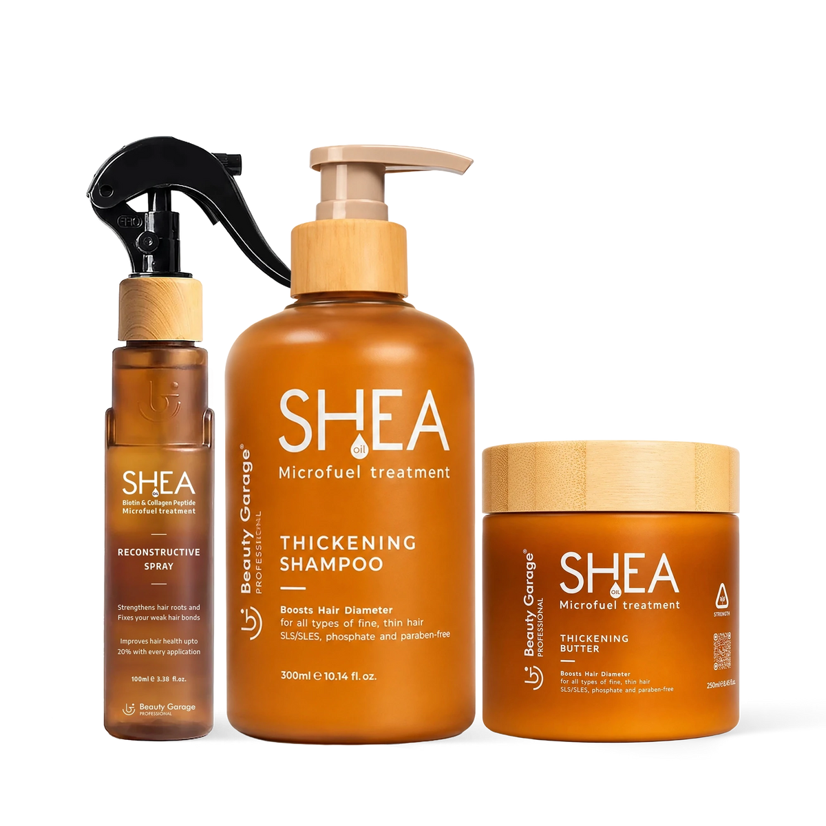 Shea Microfuel 3-Step Hair Reconstruction Kit – Shampoo, Spray & Hair Mask