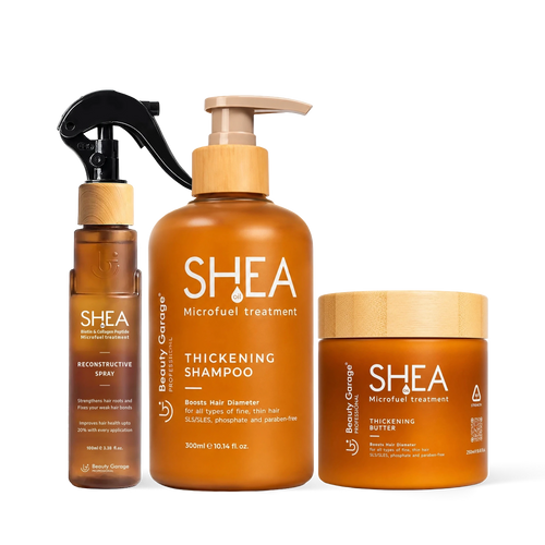 Shea Microfuel 3-Step Hair Reconstruction Kit – Shampoo, Spray & Hair Mask