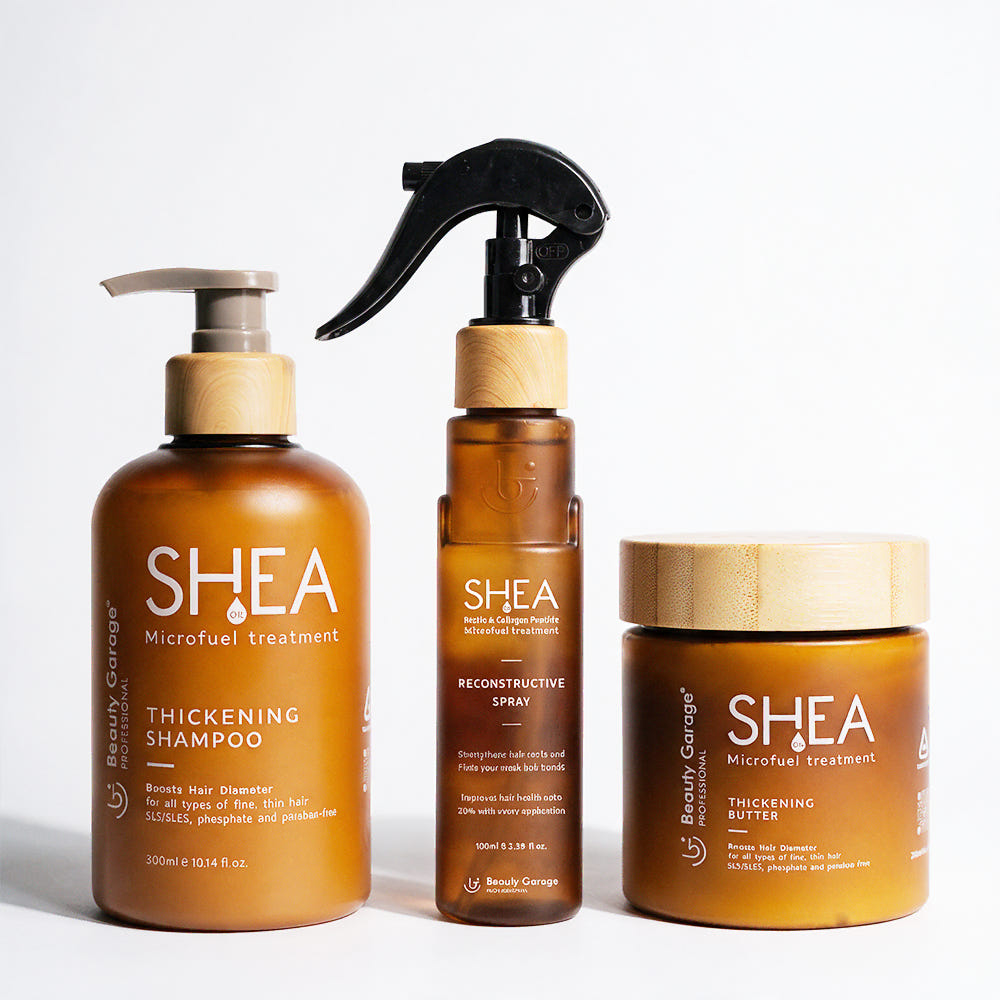 Shea Microfuel 3-Step Hair Reconstruction Kit – Shampoo, Spray & Hair Mask